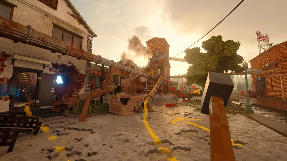 Teardown screenshot: voxel, first-person, realistic lighting (environment)
