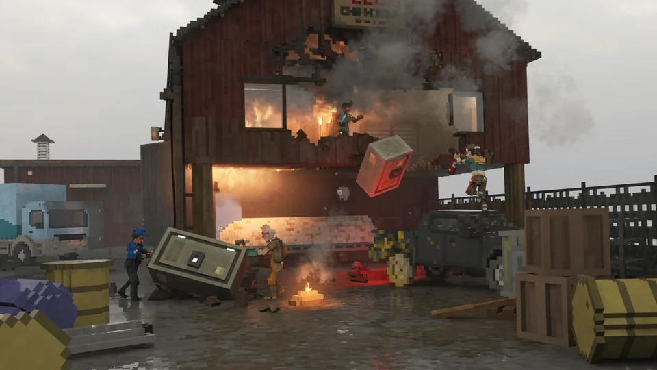 Teardown screenshot: voxel, first-person, realistic lighting (environment)