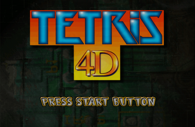 Tetris 4D screenshot: stylized 3d, fixed camera, no outlines, soft gradient (ui / menu)