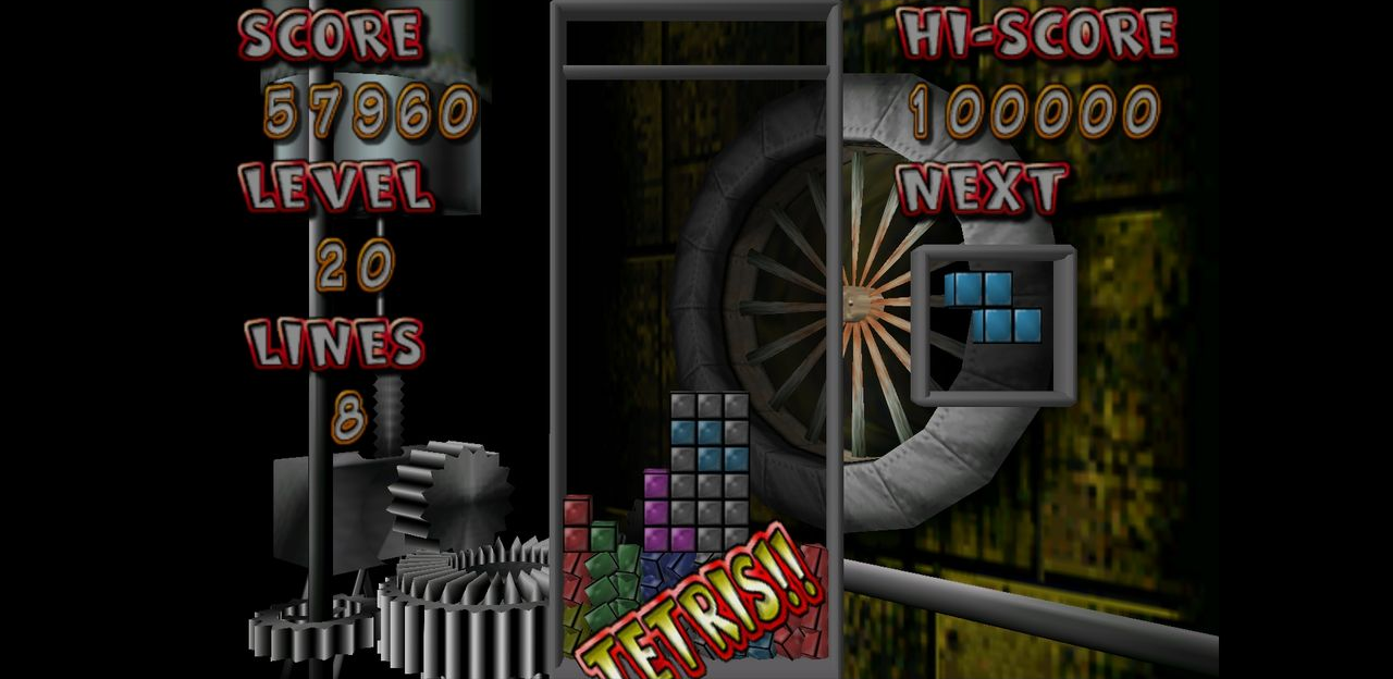 Tetris 4D screenshot: stylized 3d, fixed camera, no outlines, soft gradient (ui / menu)