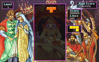 Tetris Classic screenshot: pixel art, fixed camera, flat / unlit (ui / menu)