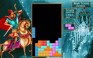 Tetris Classic screenshot: pixel art, fixed camera, flat / unlit (ui / menu)