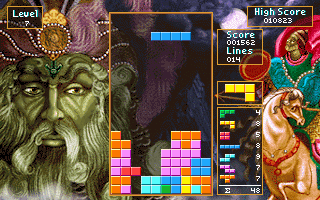 Tetris Classic screenshot: pixel art, fixed camera, flat / unlit (ui / menu)