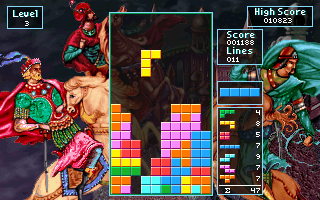Tetris Classic screenshot: pixel art, fixed camera, flat / unlit (ui / menu)