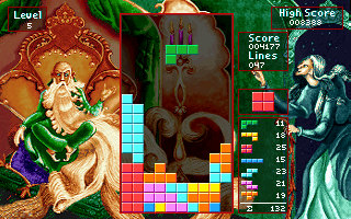 Tetris Classic screenshot: pixel art, fixed camera, flat / unlit (ui / menu)
