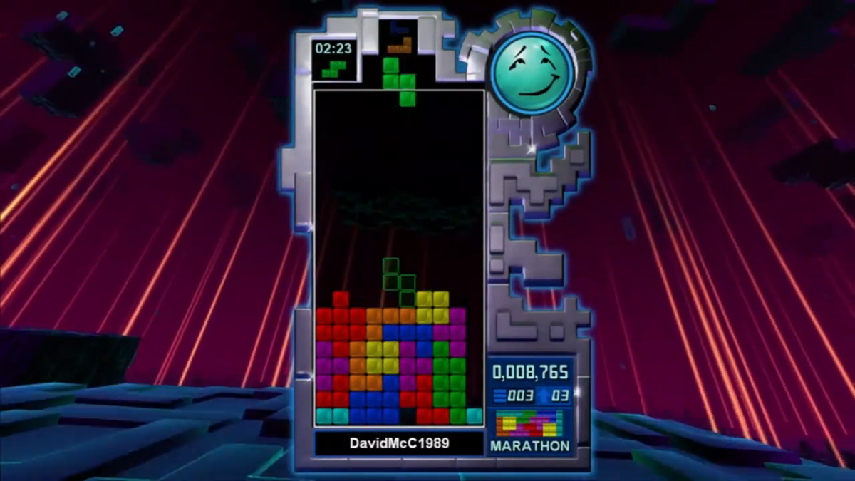 Tetris Evolution screenshot: vector / flat, digitized / fmv, fixed camera, soft gradient (ui / menu)