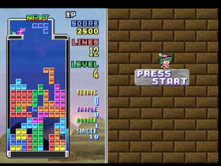 Tetris Plus screenshot: pixel art, fixed camera, black outlines (ui / menu)