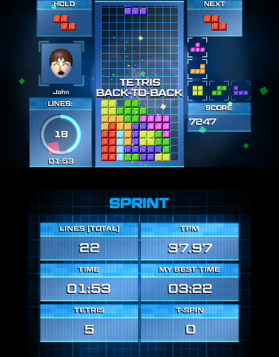 Tetris Ultimate screenshot: vector / flat, fixed camera, soft gradient (ui / menu)