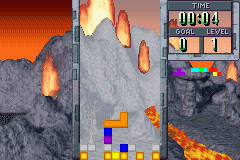 Tetris Worlds screenshot: pixel art, fixed camera, flat / unlit (environment, ui / menu)