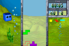 Tetris Worlds screenshot: pixel art, fixed camera, flat / unlit (environment, ui / menu)