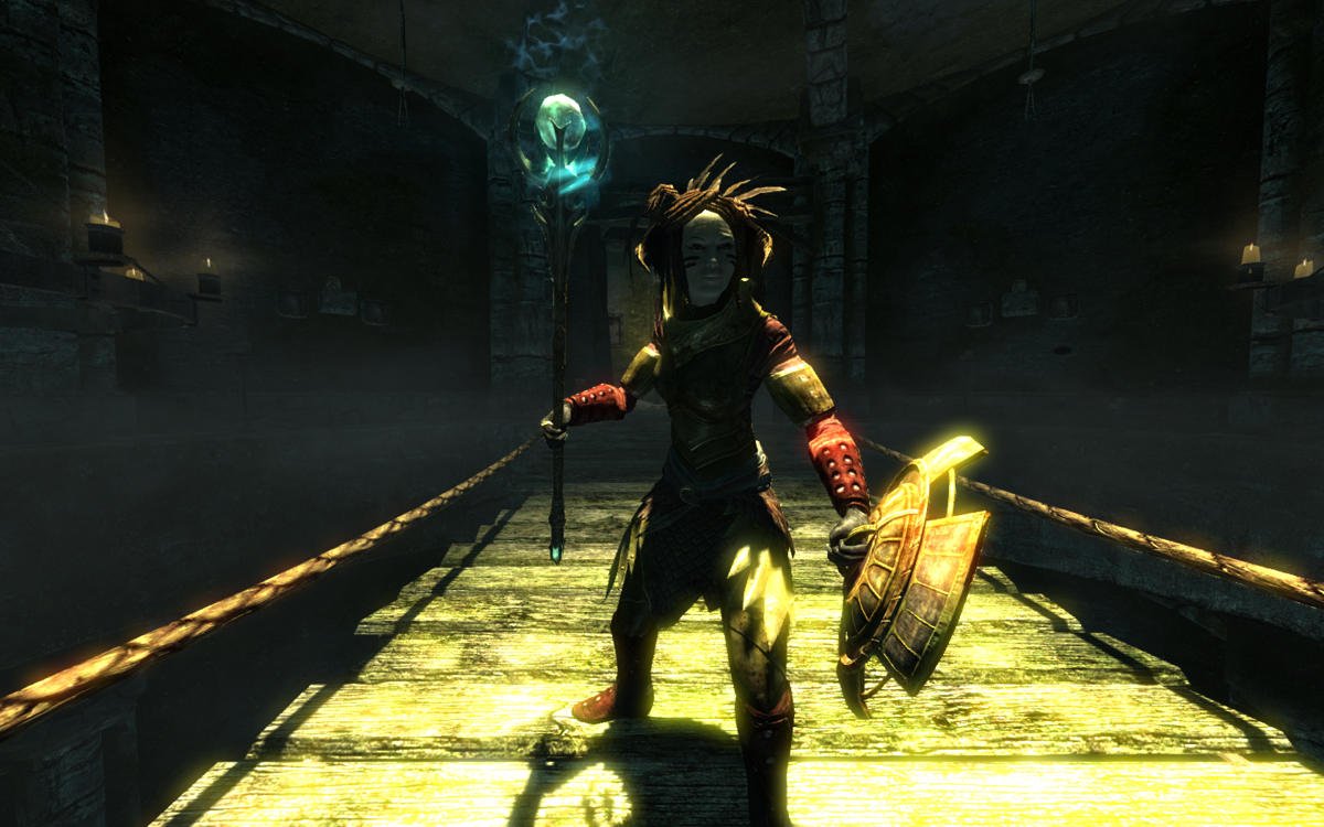The Elder Scrolls V: Skyrim screenshot: realistic, first-person, third-person, no outlines, realistic lighting (environment, character)