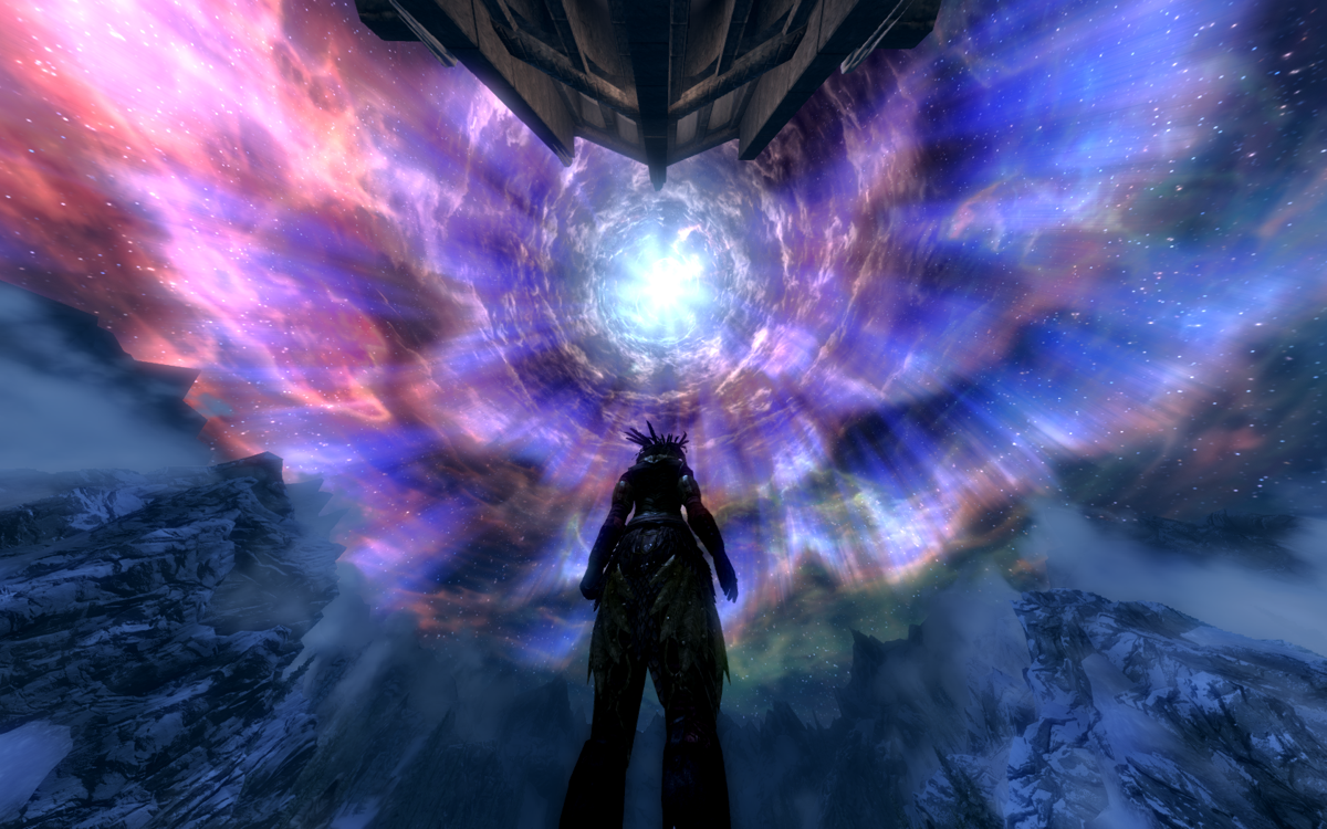The Elder Scrolls V: Skyrim screenshot: realistic, first-person, third-person, no outlines, realistic lighting (environment, character)