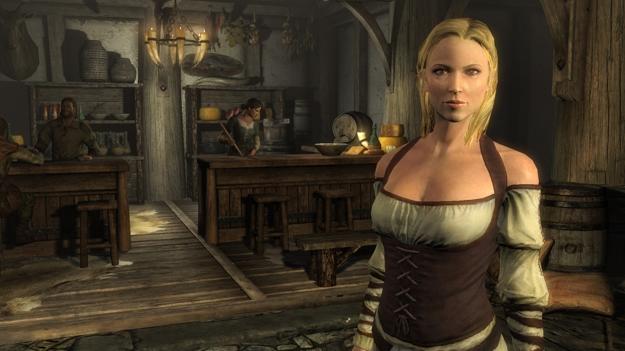 The Elder Scrolls V: Skyrim screenshot: realistic, first-person, third-person, no outlines, realistic lighting (environment, character)