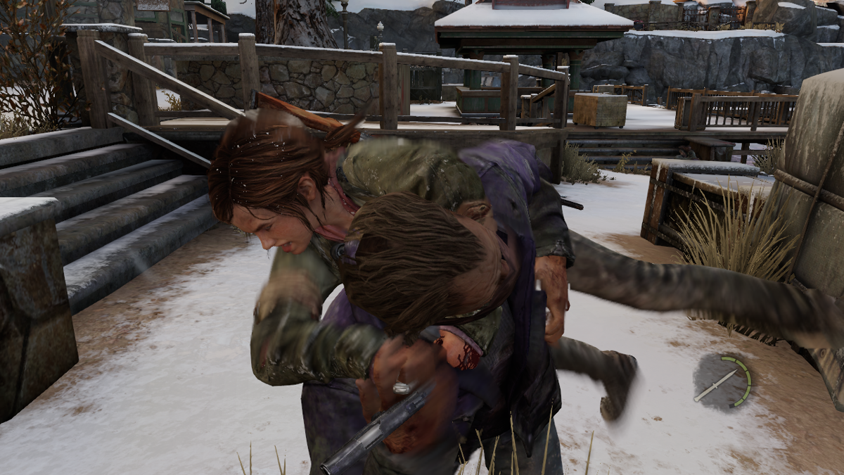 The Last of Us screenshot: realistic, third-person, no outlines, realistic lighting (environment, character, combat)