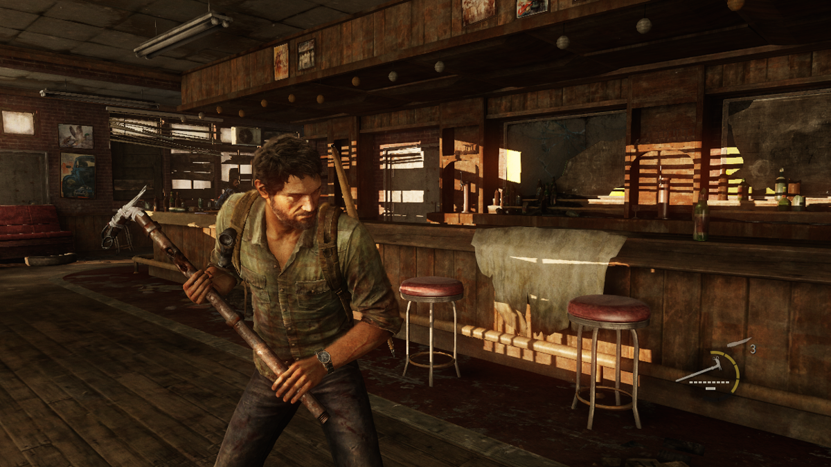 The Last of Us screenshot: realistic, third-person, no outlines, realistic lighting (environment, character)