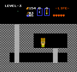 The Legend of Zelda screenshot: pixel art, three-quarter, black outlines, flat / unlit (environment)
