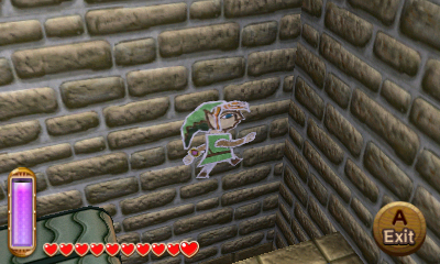 The Legend of Zelda: A Link Between Worlds screenshot: stylized 3d, three-quarter, no outlines, soft gradient (environment, character)