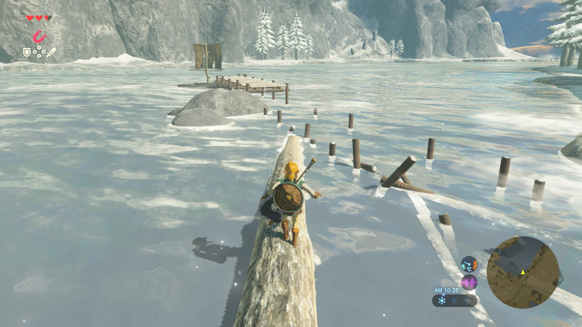 The Legend of Zelda: Breath of the Wild screenshot: cel-shaded, painterly, third-person, no outlines, two-tone cel (environment)