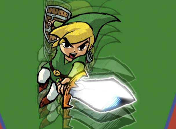 The Legend of Zelda: Four Swords Adventures screenshot: pixel art, three-quarter, colored outlines, baked lighting (character, cutscene)