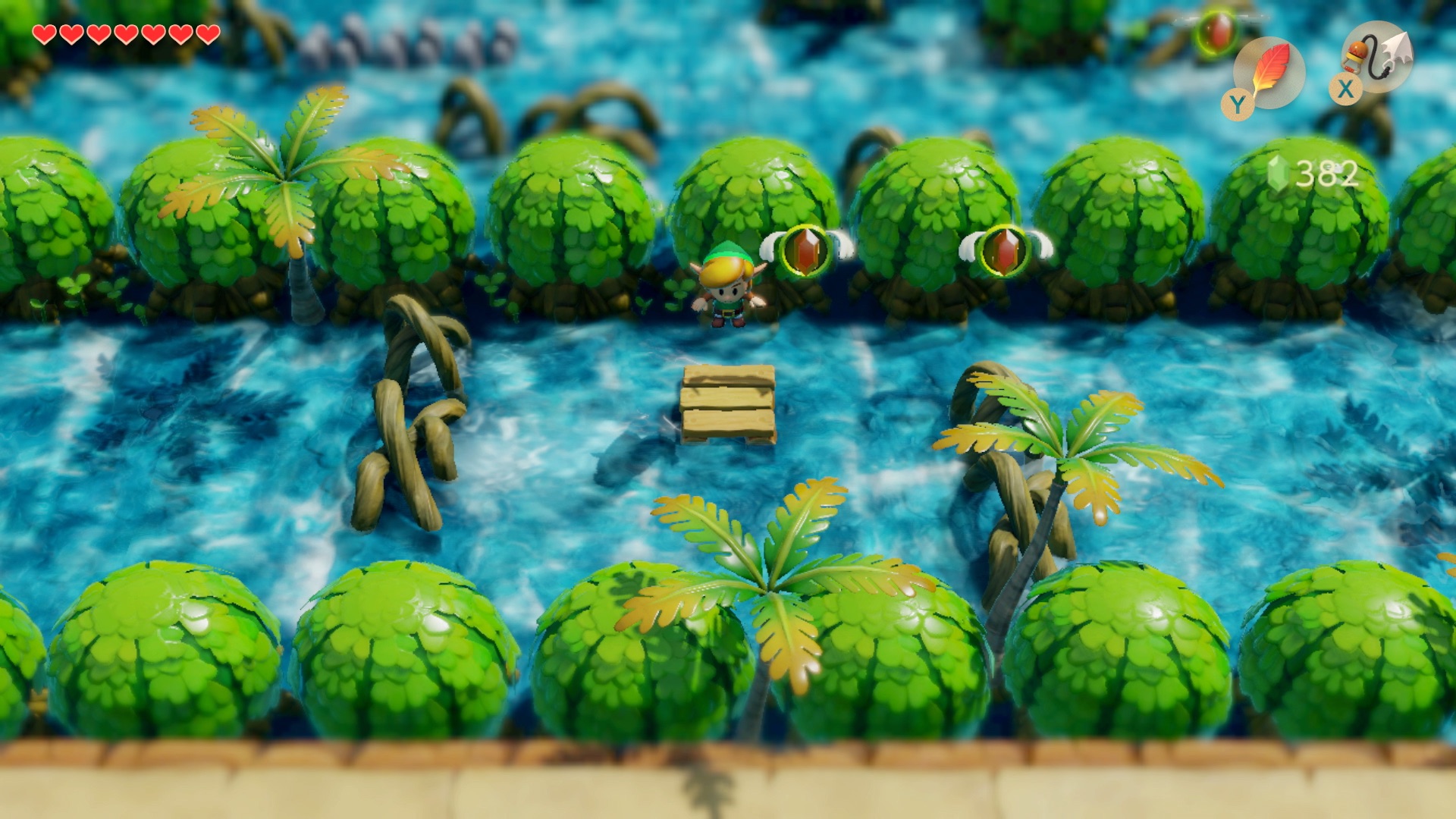 The Legend of Zelda: Link's Awakening (Nintendo Switch) screenshot: stylized 3d, diorama, three-quarter, side-scrolling, no outlines, soft gradient (environment)
