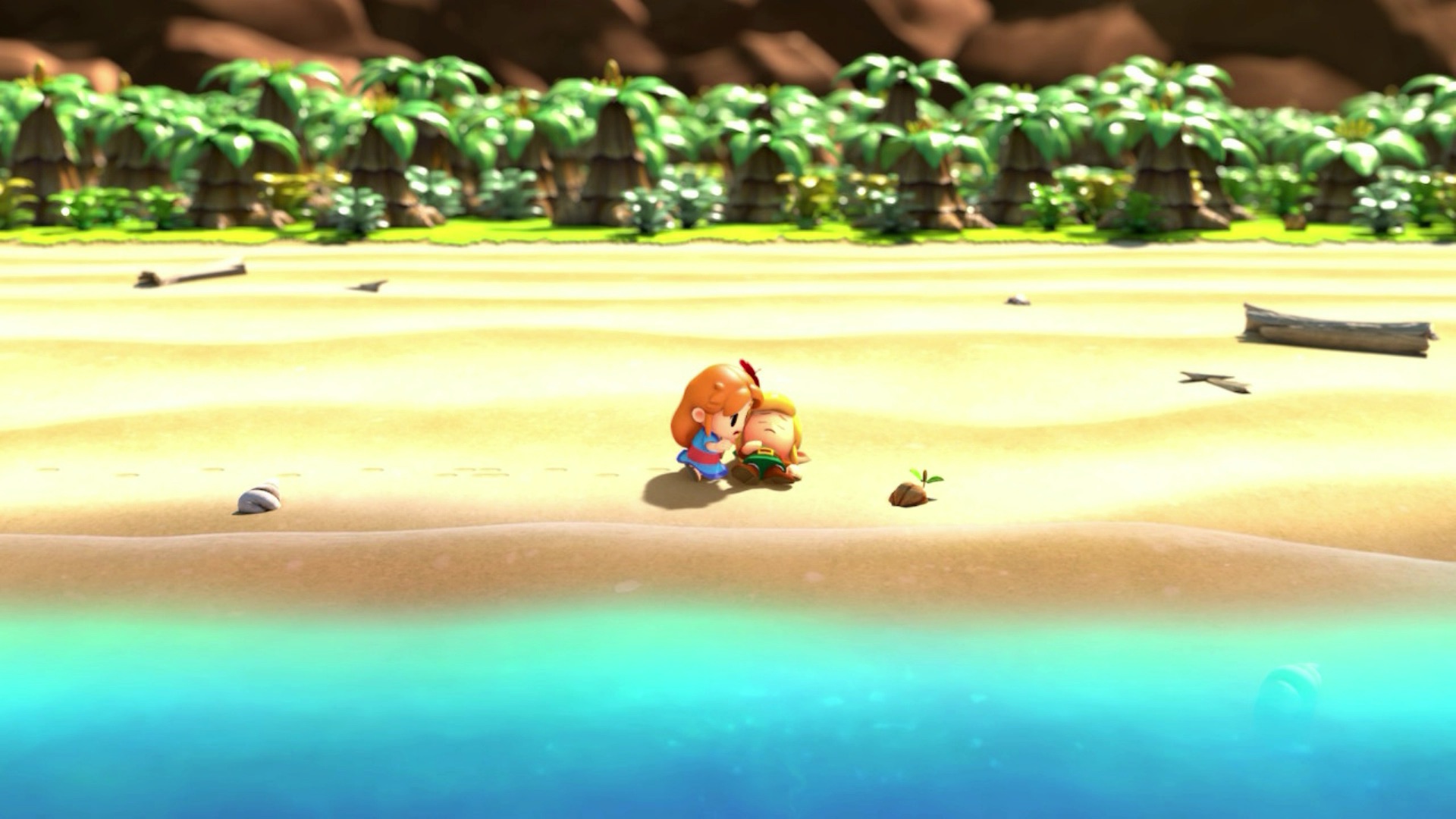 The Legend of Zelda: Link's Awakening (Nintendo Switch) screenshot: stylized 3d, diorama, three-quarter, side-scrolling, no outlines, soft gradient (environment, cutscene)