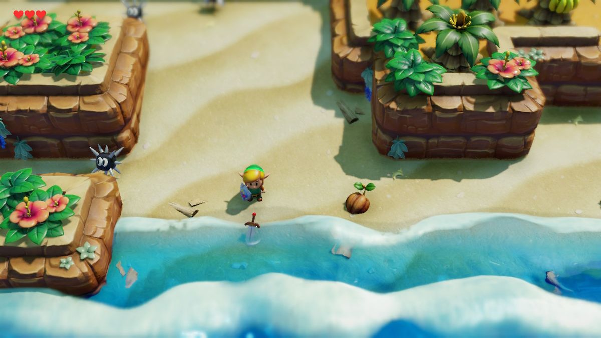 The Legend of Zelda: Link's Awakening (Nintendo Switch) screenshot: stylized 3d, diorama, three-quarter, side-scrolling, no outlines, soft gradient (environment)