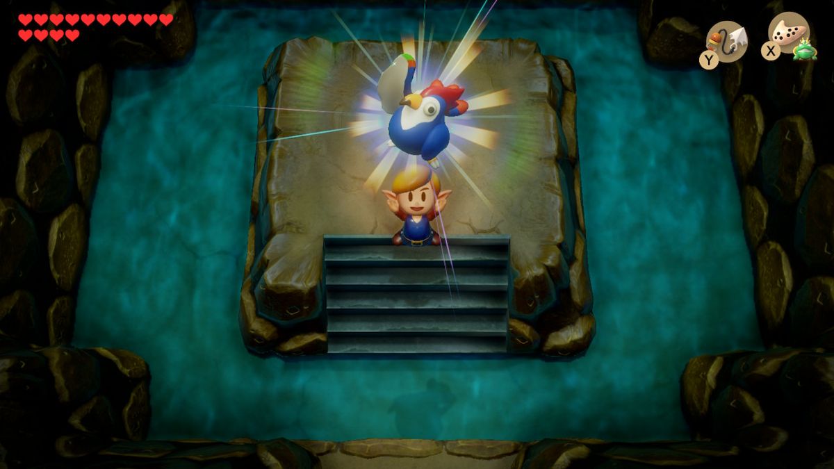 The Legend of Zelda: Link's Awakening (Nintendo Switch) screenshot: stylized 3d, diorama, three-quarter, side-scrolling, no outlines, soft gradient (environment, character, cutscene)