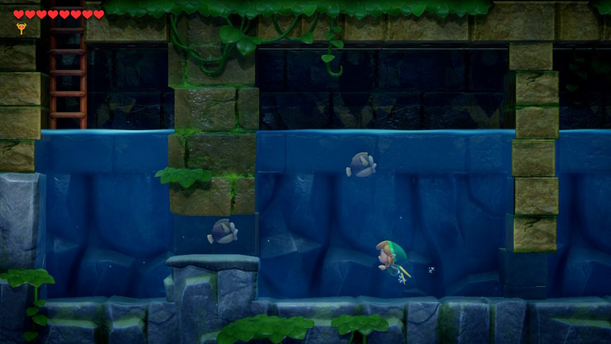 The Legend of Zelda: Link's Awakening (Nintendo Switch) screenshot: stylized 3d, diorama, three-quarter, side-scrolling, no outlines, soft gradient (environment)