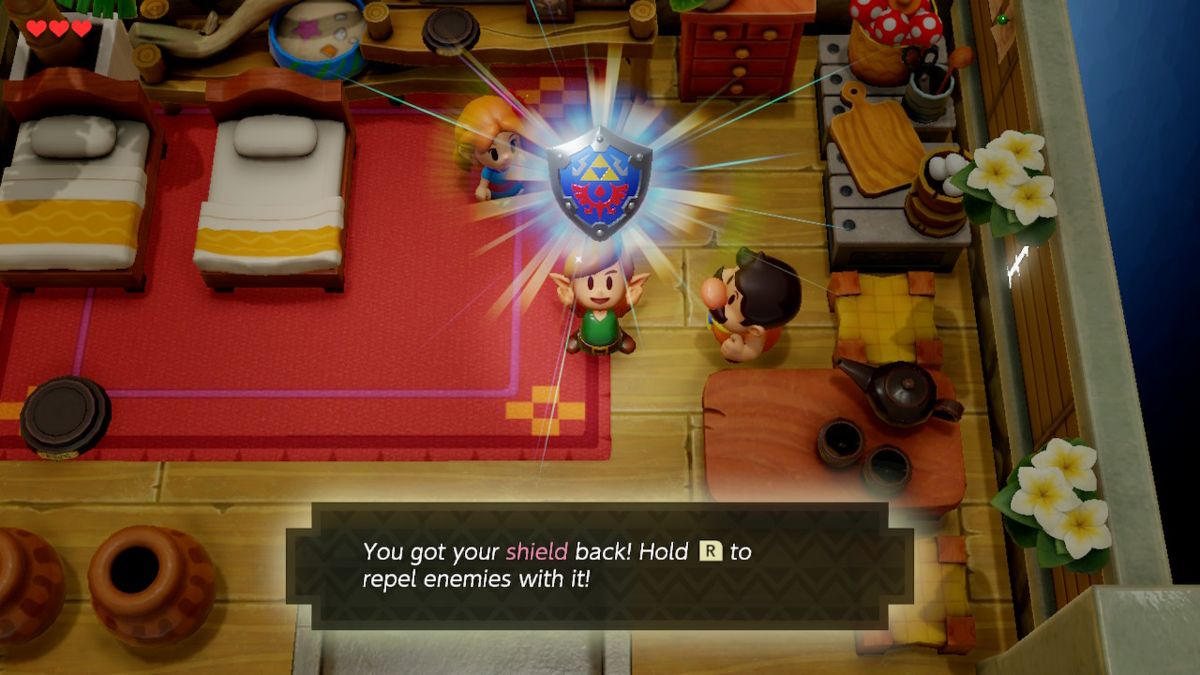 The Legend of Zelda: Link's Awakening (Nintendo Switch) screenshot: stylized 3d, diorama, three-quarter, side-scrolling, no outlines, soft gradient (environment, character, cutscene)