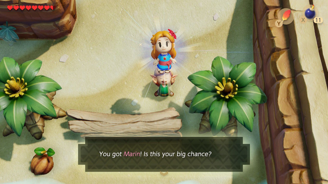 The Legend of Zelda: Link's Awakening (Nintendo Switch) screenshot: stylized 3d, diorama, three-quarter, side-scrolling, no outlines, soft gradient (environment, character, cutscene)