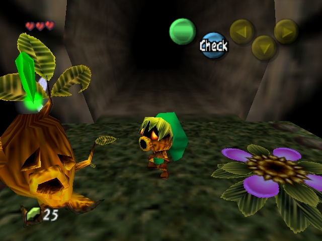 The Legend of Zelda: Majora's Mask screenshot: low-poly, third-person, no outlines, soft gradient (environment, character)