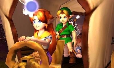 The Legend of Zelda: Majora's Mask 3D screenshot: stylized 3d, third-person, no outlines, soft gradient (character, cutscene)