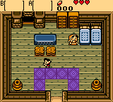 The Legend of Zelda: Oracle of Ages screenshot: pixel art, three-quarter, black outlines (environment, cutscene)