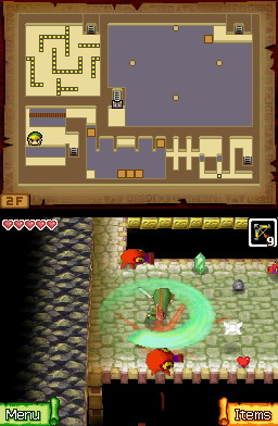 The Legend of Zelda: Phantom Hourglass screenshot: cel-shaded, low-poly, three-quarter, third-person, no outlines (combat)