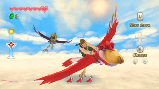 The Legend of Zelda: Skyward Sword screenshot: stylized 3d, painterly, third-person, no outlines, soft gradient (environment, character)