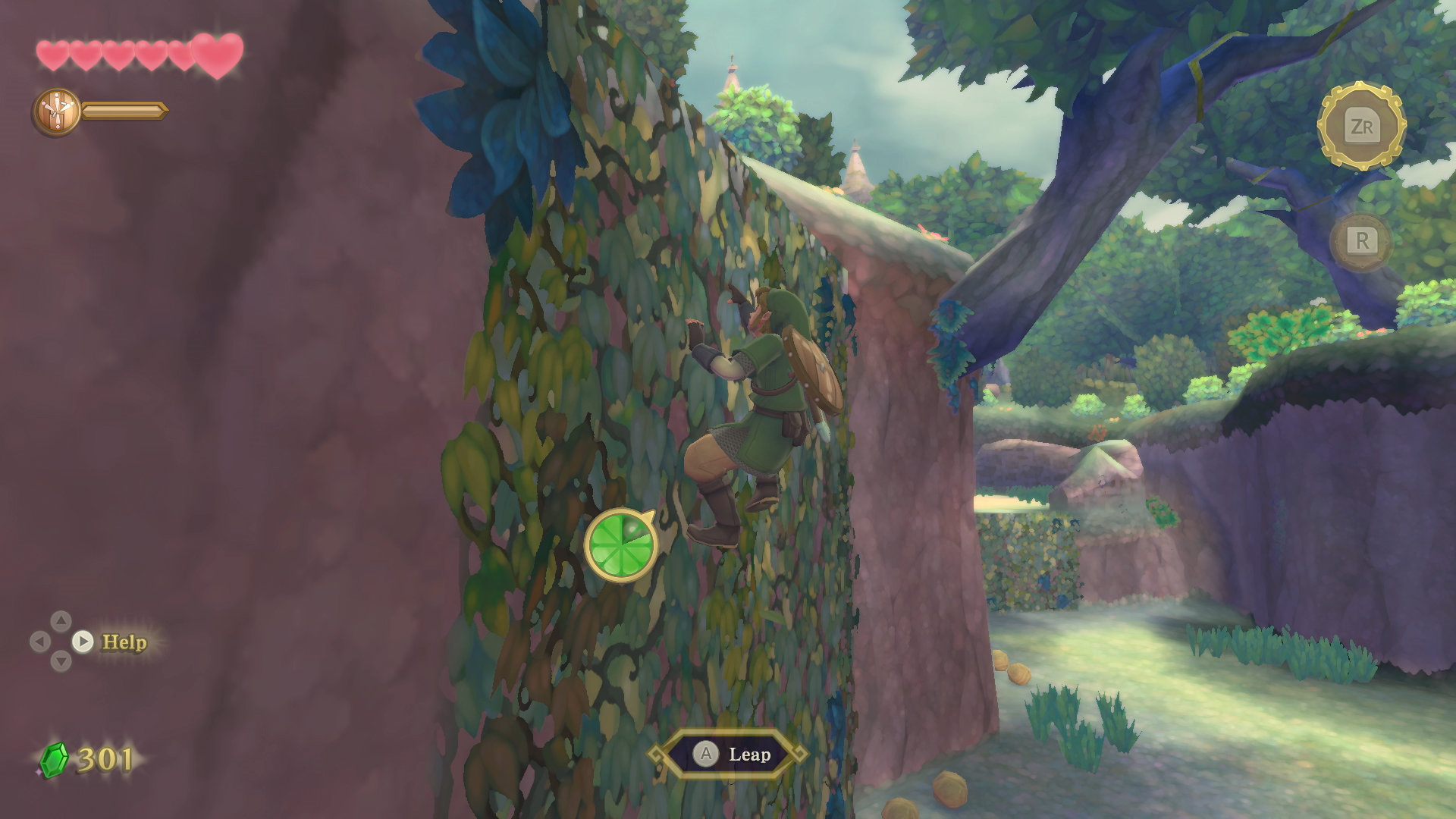 The Legend of Zelda: Skyward Sword HD screenshot: stylized 3d, painterly, third-person, no outlines, soft gradient (environment, character)