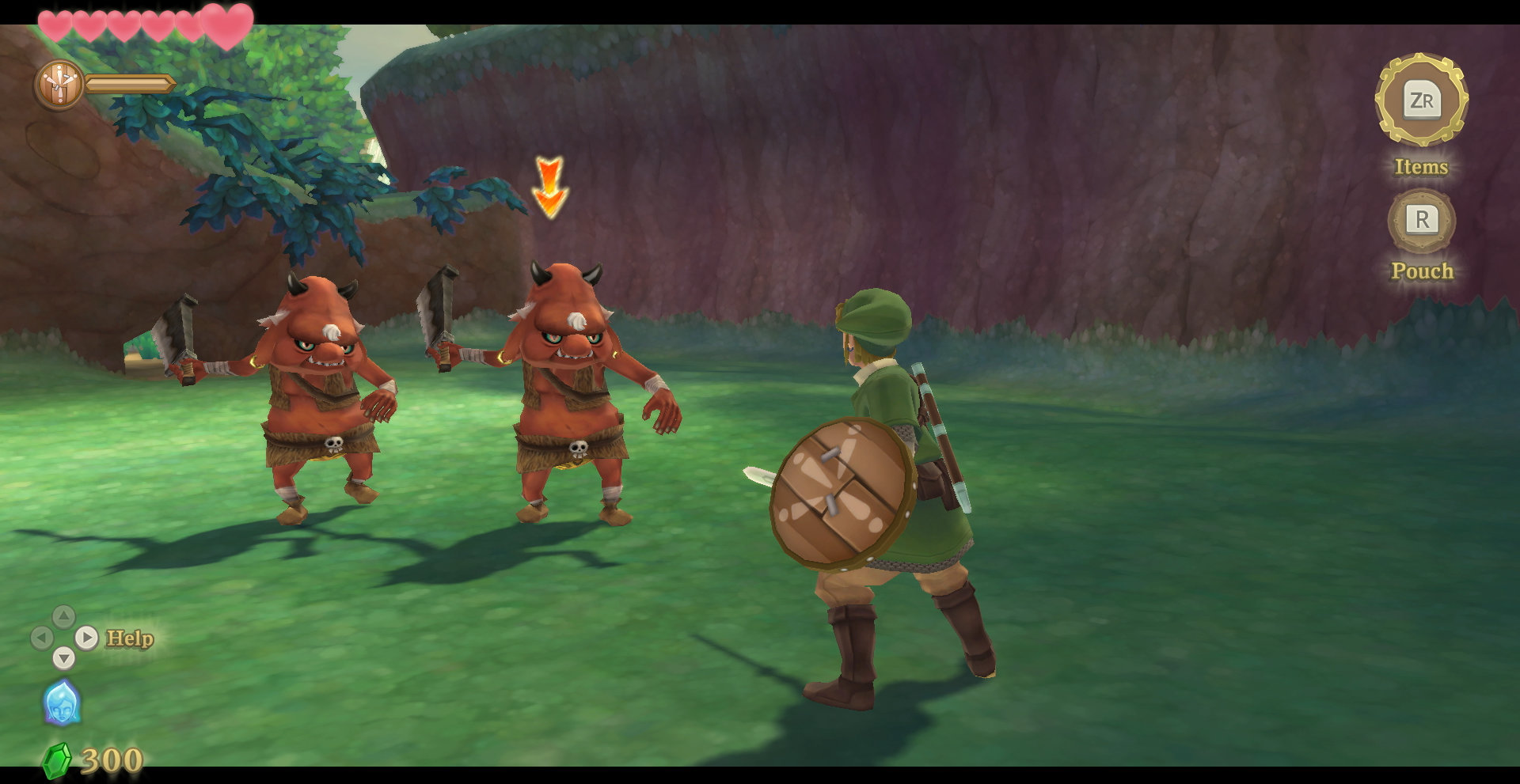 The Legend of Zelda: Skyward Sword HD screenshot: stylized 3d, painterly, third-person, no outlines, soft gradient (character, combat)