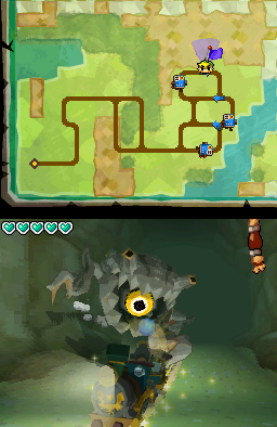 The Legend of Zelda: Spirit Tracks screenshot: cel-shaded, low-poly, three-quarter, third-person, no outlines (combat)