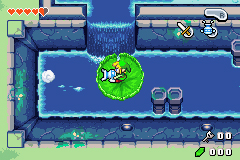 The Legend of Zelda: The Minish Cap screenshot: pixel art, three-quarter, colored outlines, baked lighting (environment)
