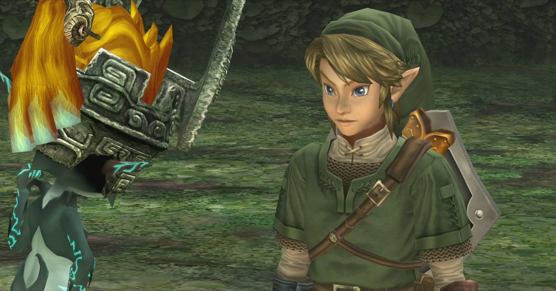 The Legend of Zelda: Twilight Princess HD screenshot: stylized 3d, third-person, no outlines, soft gradient (character, cutscene)
