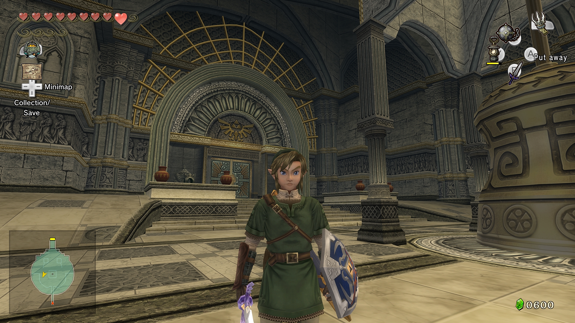 The Legend of Zelda: Twilight Princess HD screenshot: stylized 3d, third-person, no outlines, soft gradient (environment, character)