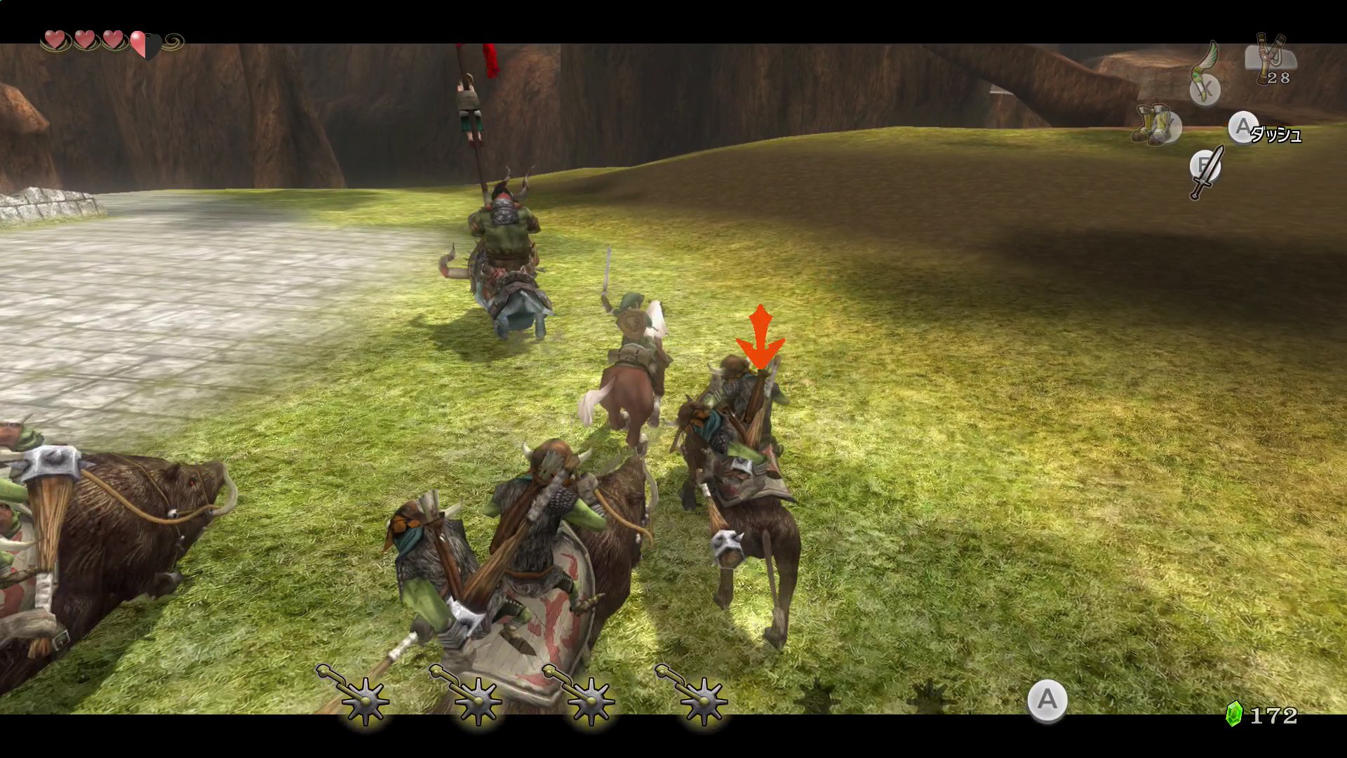 The Legend of Zelda: Twilight Princess HD screenshot: stylized 3d, third-person, no outlines, soft gradient (environment, combat)