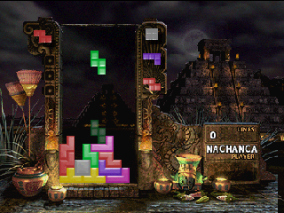 The New Tetris screenshot: pre-rendered, fixed camera, no outlines, soft gradient (ui / menu)