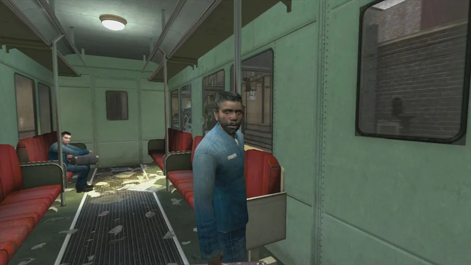 The Orange Box screenshot: realistic, stylized 3d, first-person, no outlines, soft gradient (environment, character)
