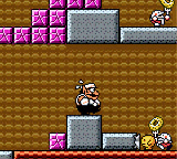 Wario Land 3 screenshot: pixel art, side-scrolling, black outlines, dithered shading (environment)