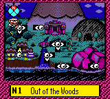 Wario Land 3 screenshot: pixel art, side-scrolling, black outlines, dithered shading (ui / menu)