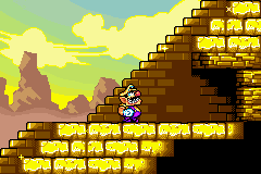 Wario Land 4 screenshot: pixel art, side-scrolling, black outlines, baked lighting (cutscene)