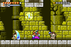 Wario Land 4 screenshot: pixel art, side-scrolling, black outlines, baked lighting (environment, character)