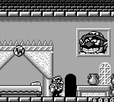 Wario Land II screenshot: pixel art, side-scrolling, black outlines, dithered shading (environment, character)