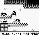 Wario Land: Super Mario Land 3 screenshot: pixel art, side-scrolling, black outlines, dithered shading (environment)